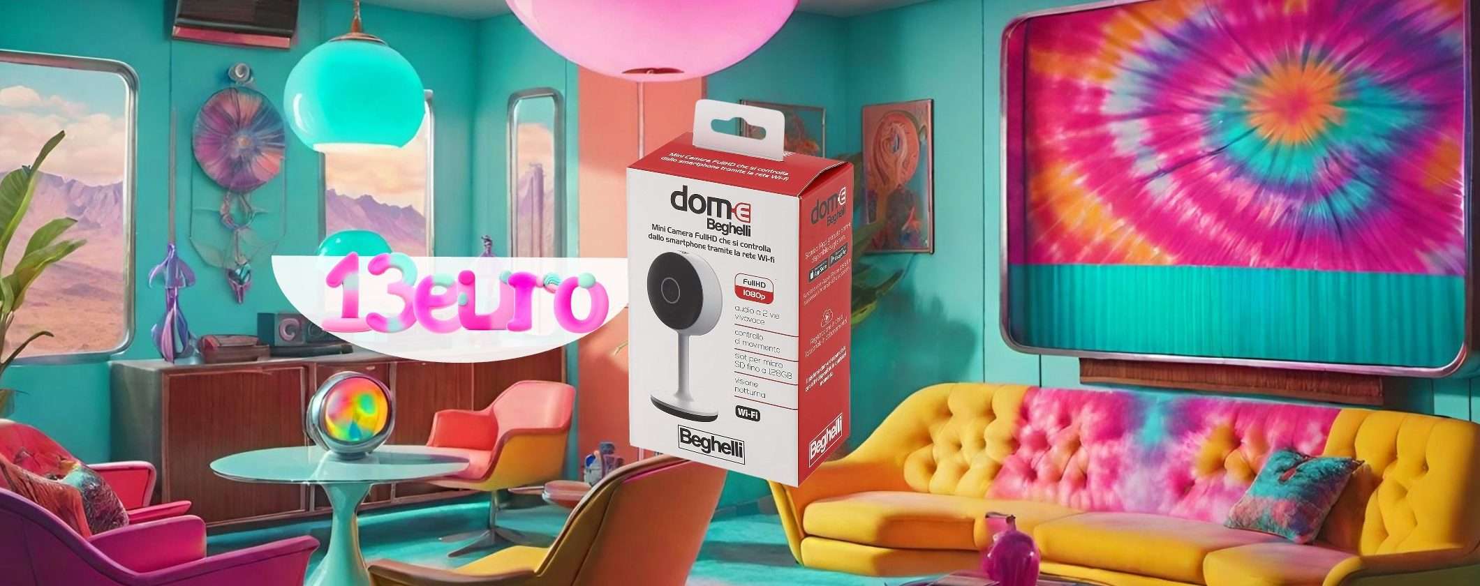 Telecamera WiFi Beghelli: sicurezza e domotica a soli 13€ su Amazon