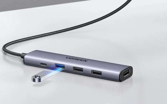 Hub USB-C 5-in-1: sconto imperdibile su UGREEN Revodok