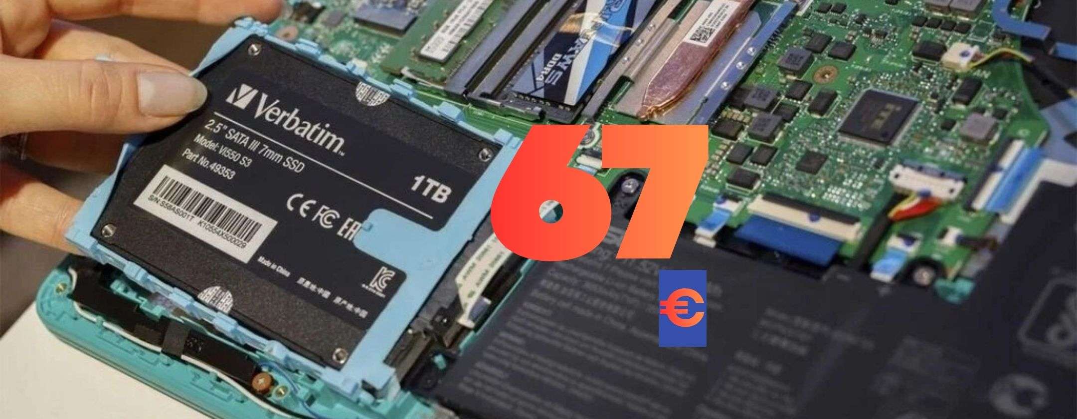 1TB di potenza a soli 67€: l’SSD Verbatim Vi550 S3 è un affare totale