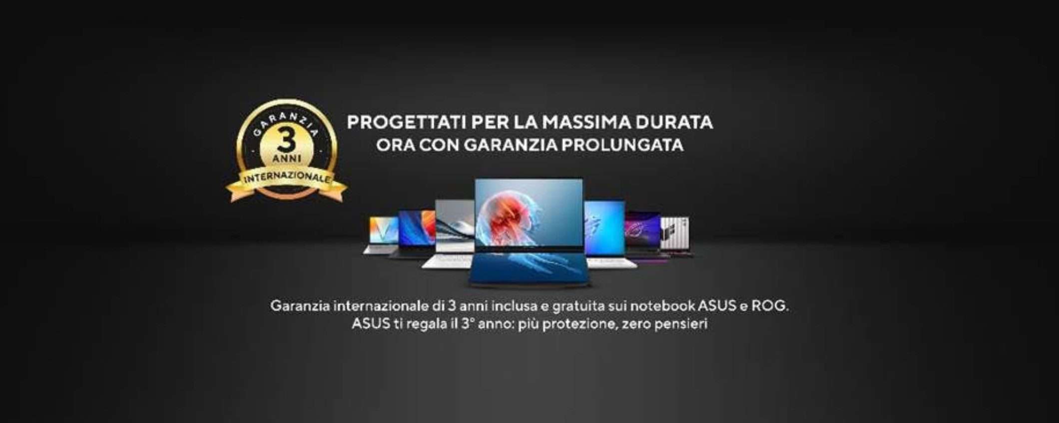 ASUS lancia la garanzia di 3 anni su tutti i notebook