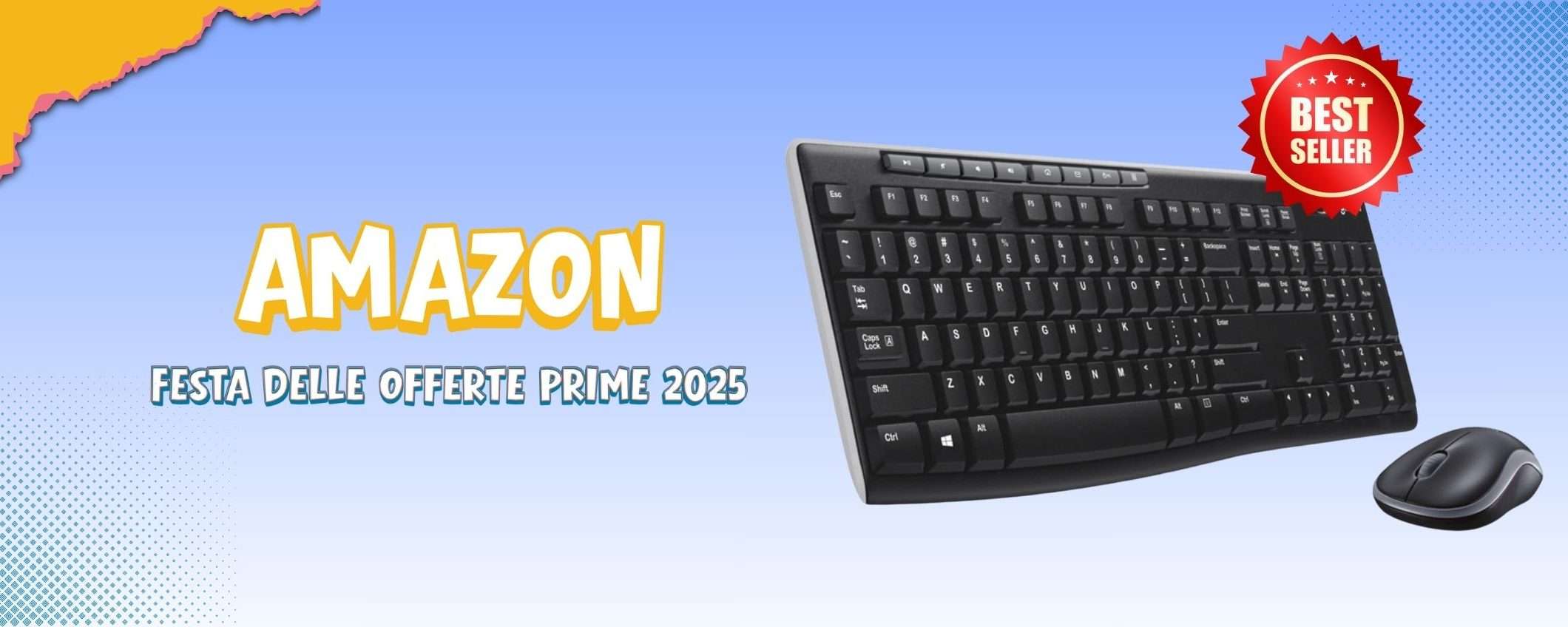 Festa delle offerte Prime: combo Logitech mouse e tastiera wireless a 21€