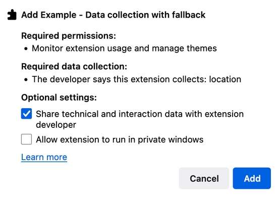 Estensione Firefox raccolta dati