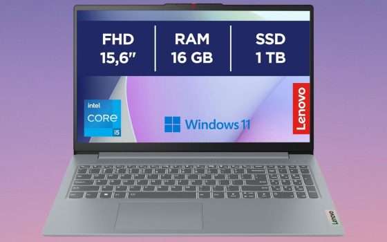 Notebook Lenovo con i5, 16GB di RAM e SSD da 1TB a 150€ in meno con lo sconto Amazon