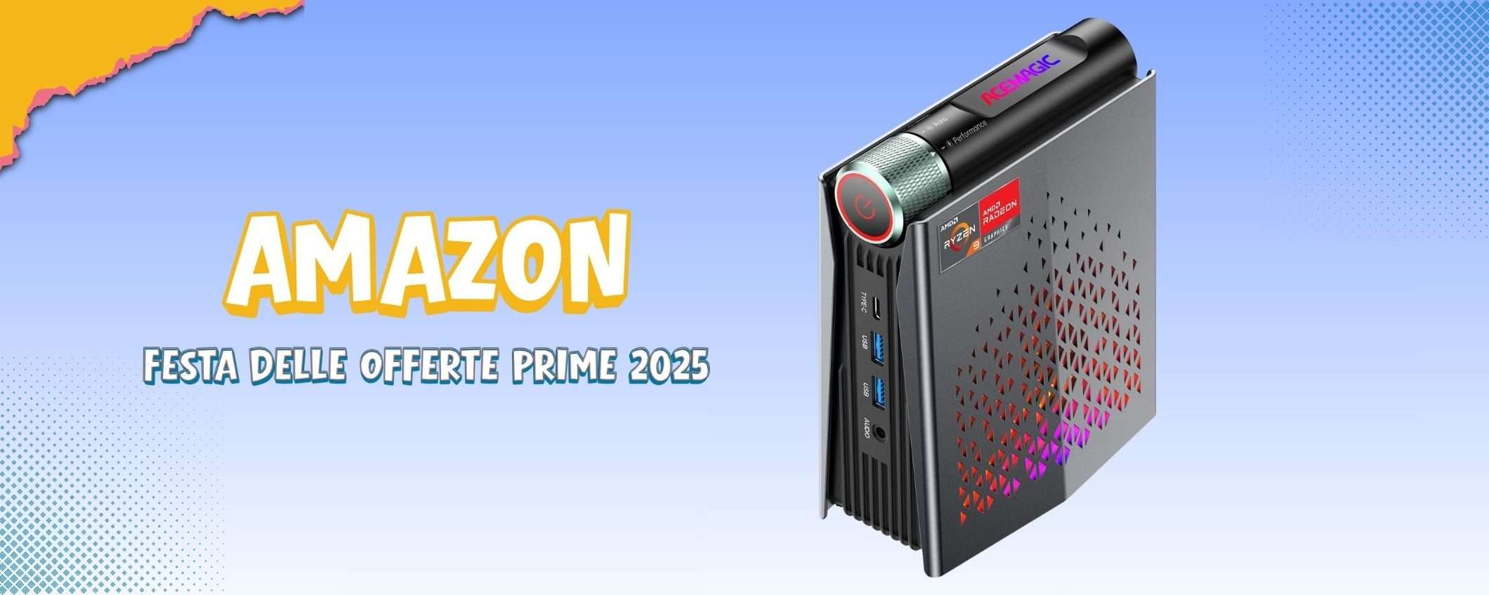 Mini PC con Ryzen 9, 16GB DDR5 e SSD 512GB a 110€ in meno per il Prime Day