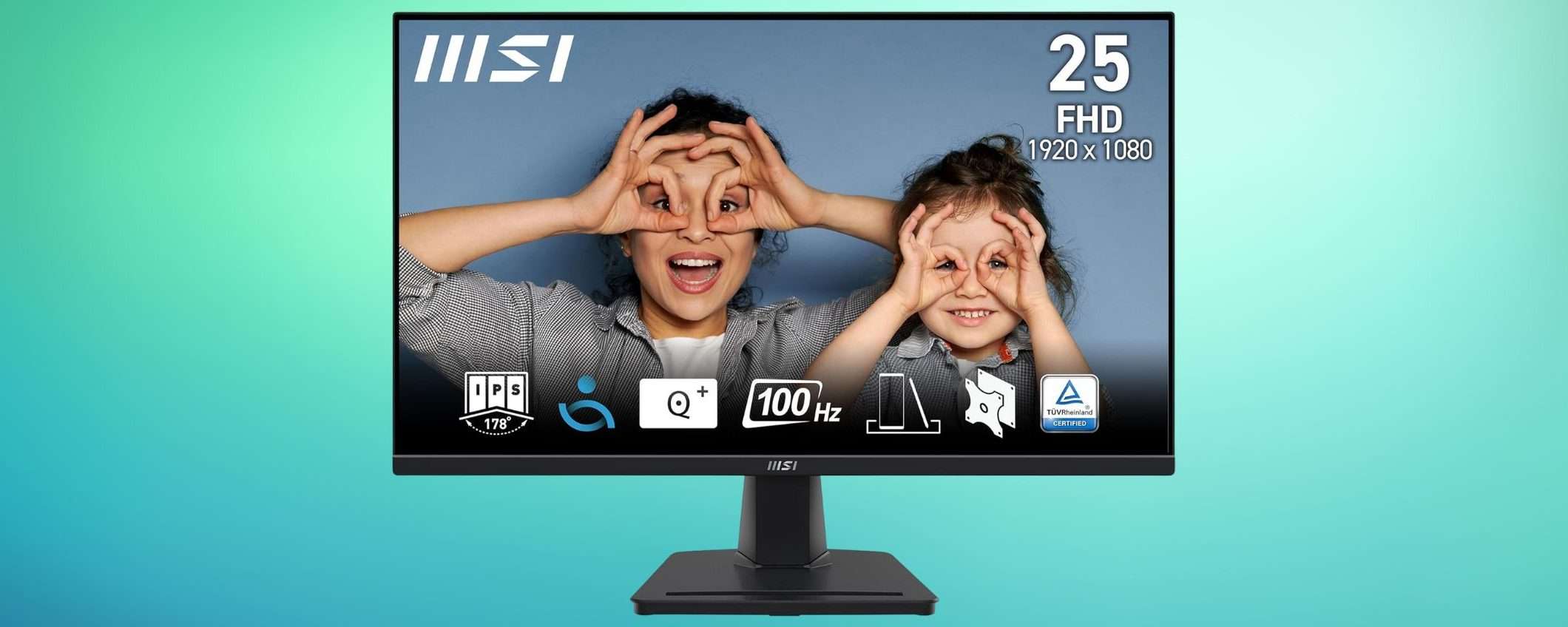 Monitor MSI 24.5 pollici FHD IPS in offerta a 69,99€: occasione Amazon