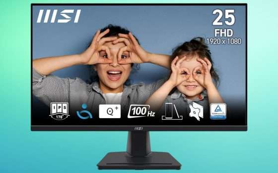 Monitor MSI 24.5 pollici FHD IPS in offerta a 69,99€: occasione Amazon