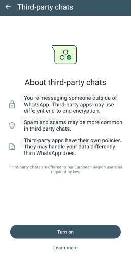 WhatsApp chat terze parti