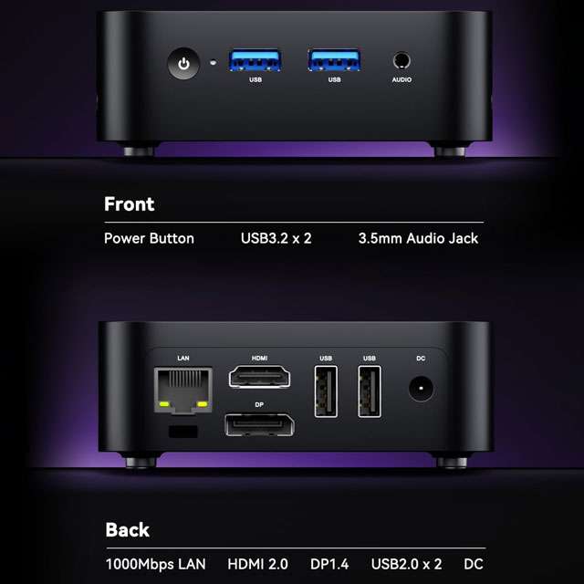 ACEMAGIC V1: il design e le porte del Mini PC