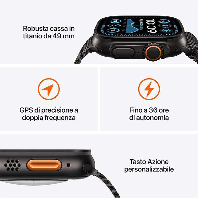 Le caratteristiche dello smartwatch Apple Watch Ultra 2 GPS + Cellular