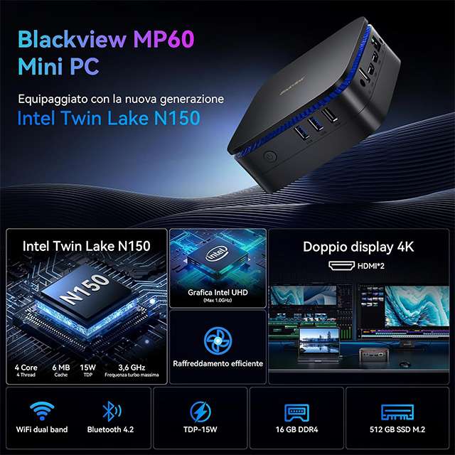 Blackview MP60: il design e le caratteristiche del Mini PC