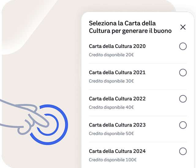 Come generare i buoni dopo aver ottenuto la Carta della Cultura