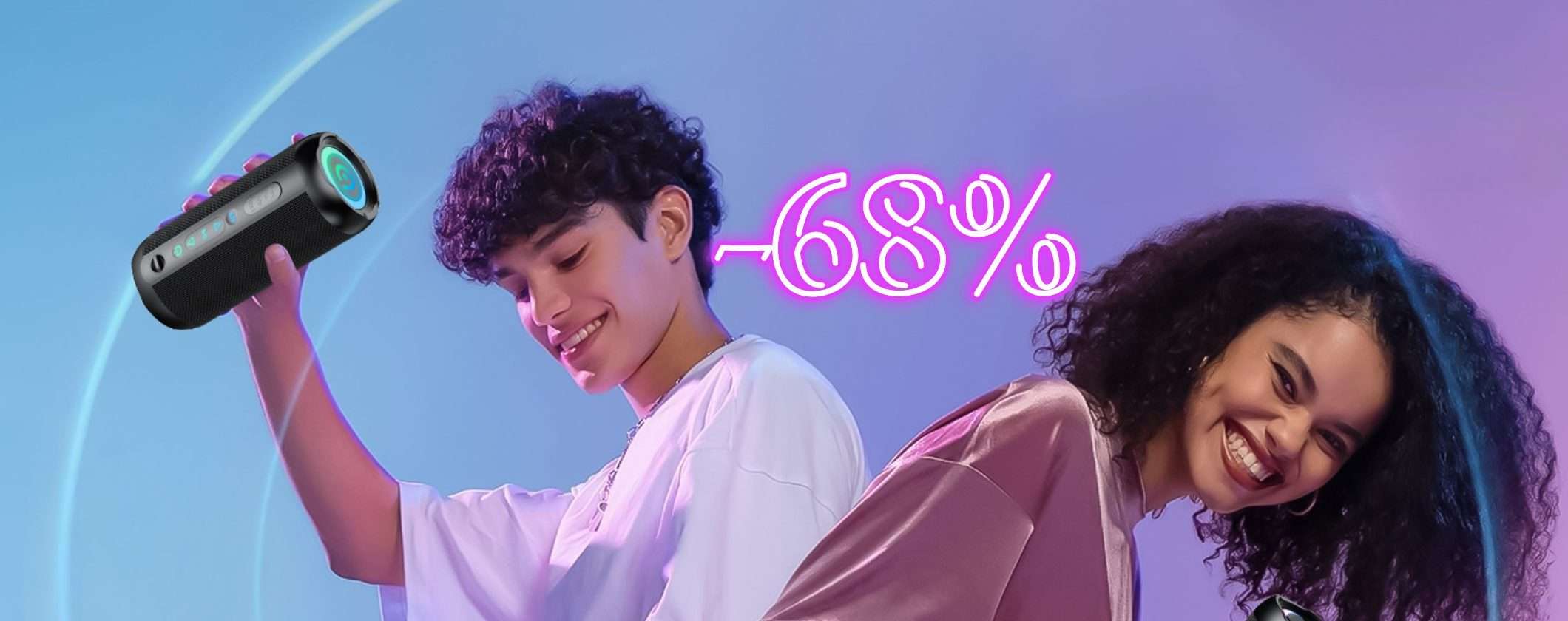 Cassa Portatile 30W Bassi Ultra e 30 ore di autonomia al 68% di sconto su Amazon