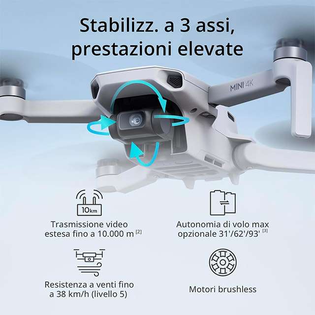 Le caratteristiche del drone DJI Mini 4K