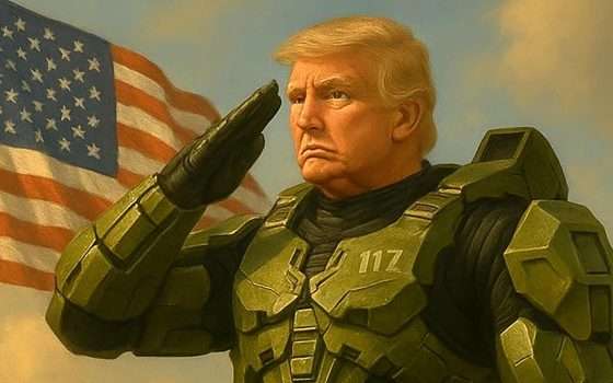 Perché c'è Donald Trump con l'armatura di Master Chief (Halo)?