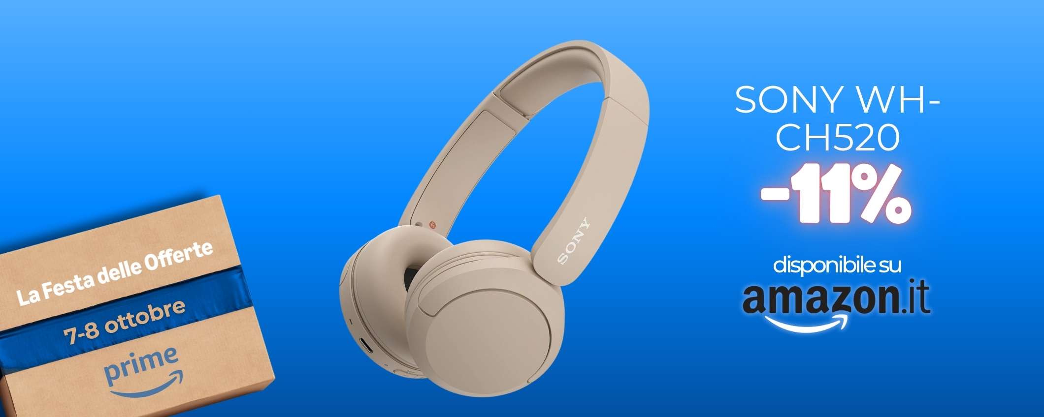 Sony WH-CH520 a 34€ sono belle, suonano una bomba e durano 50h (Amazon)