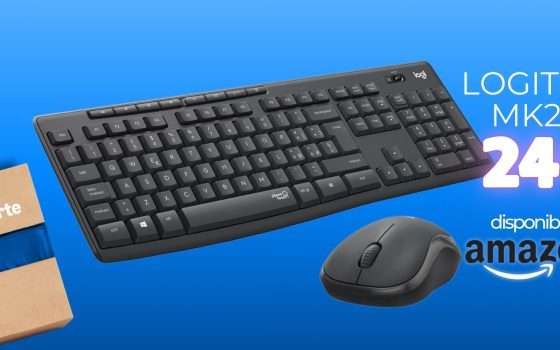 Mouse e tastiera wireless con Logitech MK295, 24€ per entrambi