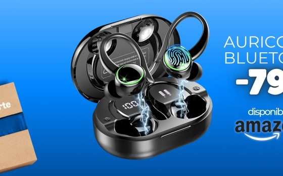 Auricolari Bluetooth 5.4 per sport e non solo: sconto del 79% regalato