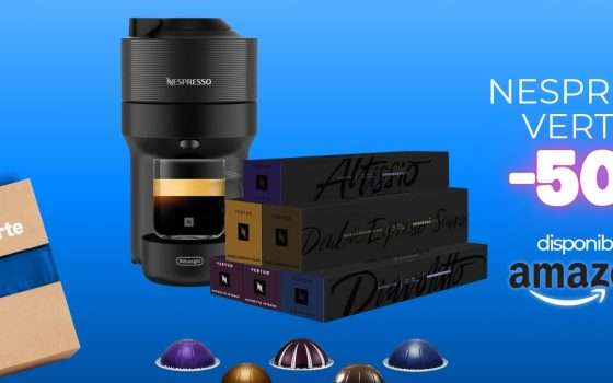 Nespresso Vertuo Pop + 60 capsule scontati del 50% solo su Amazon, poche ore