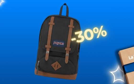 Dentro lo zaino Jansport Cortlandt ci entra di tutto, scontato a soli 29€