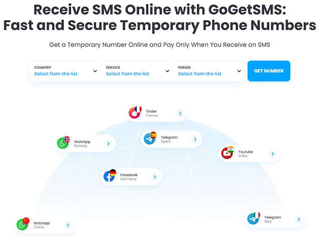 Il sito GoGetSMS archiviato dalla Wayback Machine