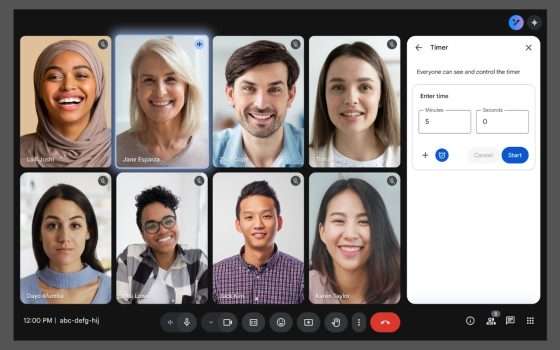 Google Meet, arriva il timer per le riunioni con il conto alla rovescia