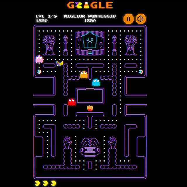 Il Google doodle dedicato a Pac-Man nell'edizione Halloween 2025