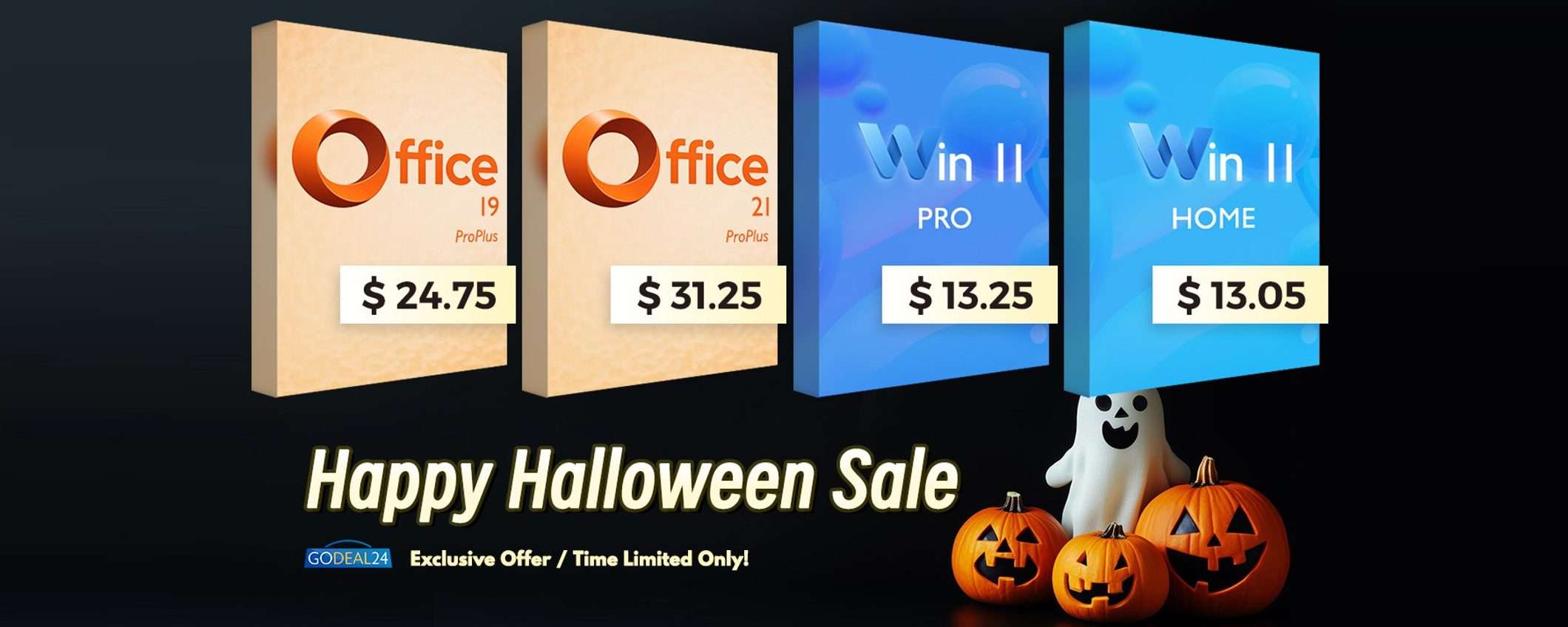 Saldi di Halloween Godeal24: Office 2021 Pro a soli 31,25€, 11 Pro a 13,25€!
