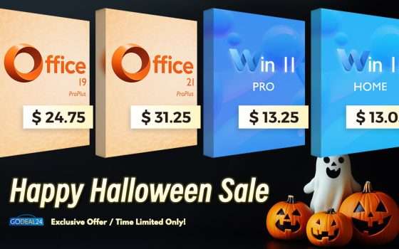 Saldi di Halloween Godeal24: Office 2021 Pro a soli 31,25€, 11 Pro a 13,25€!
