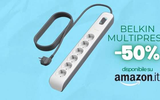 Neanche 15€ per la multipresa 6in1 che protegge i tuoi dispositivi, Amazon