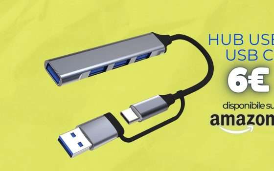 Affarone questo Hub USB 4in1, appena 6€ per collegarci di tutto e di più