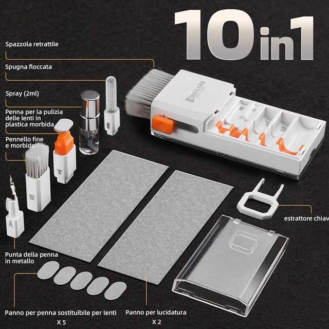 Cosa c'è nel kit di pulizia 10-in-1
