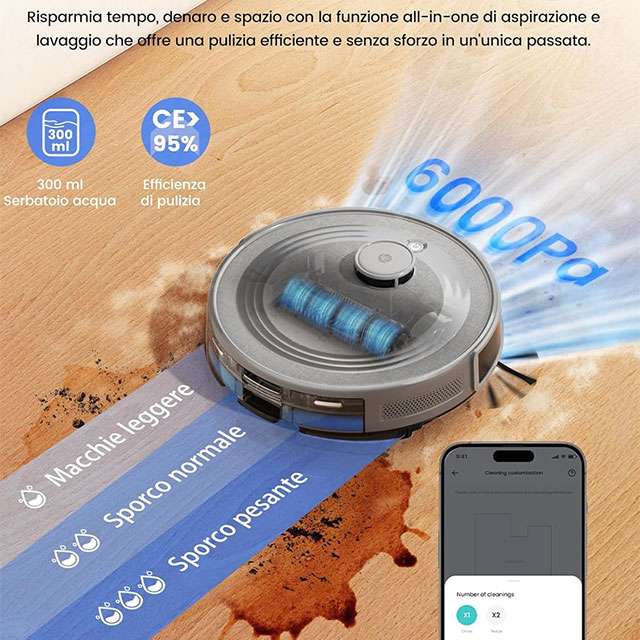 Il robot aspirapolvere e lavapavimenti Lefant M2 Pro