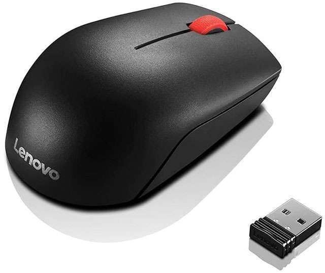 Il mouse wireless compatto di Lenovo con l'adattatore USB