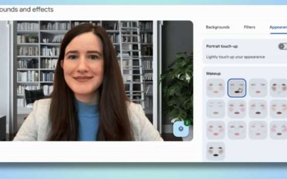 Google Meet lancia il make-up AI, con 12 look disponibili