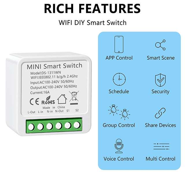 Le funzionalità del mini smart switch