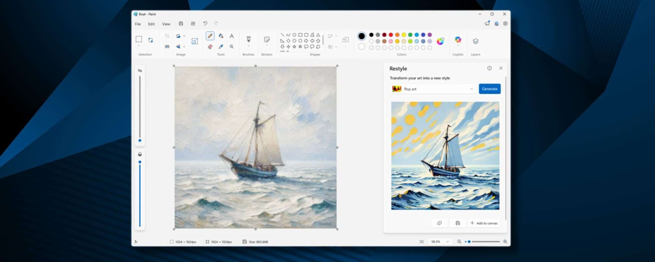 Paint: arriva Restyle, l'AI che cambia stile alle immagini