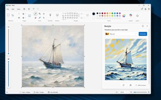 Paint: arriva Restyle, l'AI che cambia stile alle immagini