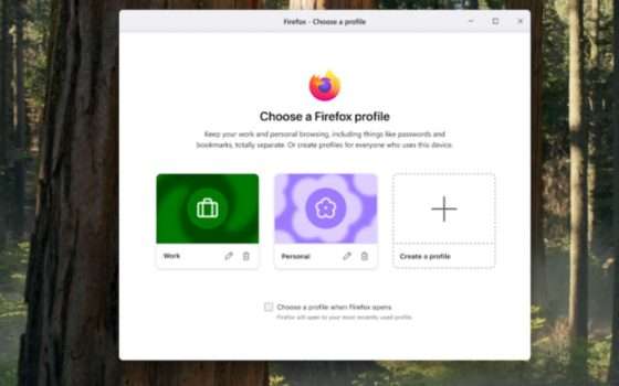 Firefox lancia la gestione dei profili per separare le attività