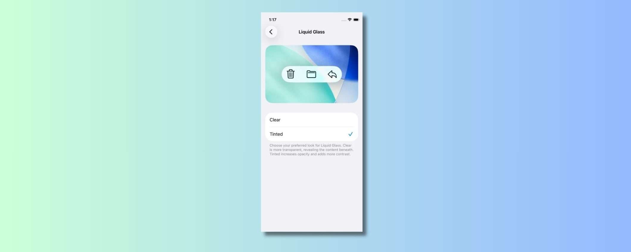 Liquid Glass troppo trasparente? Arriva la modalità colorata