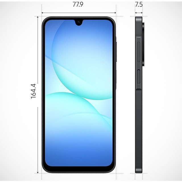 Le dimensioni dello smartphone Samsung Galaxy A17 5G