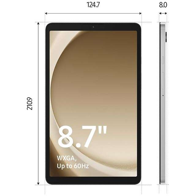Le dimensioni del tablet Samsung Galaxy Tab A9