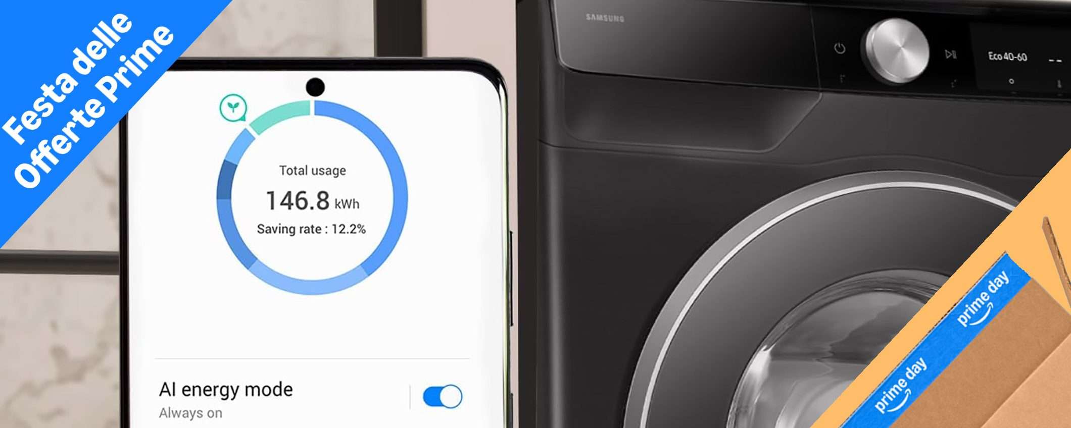 La lavatrice di Samsung con l'AI è in offerta per i clienti Prime