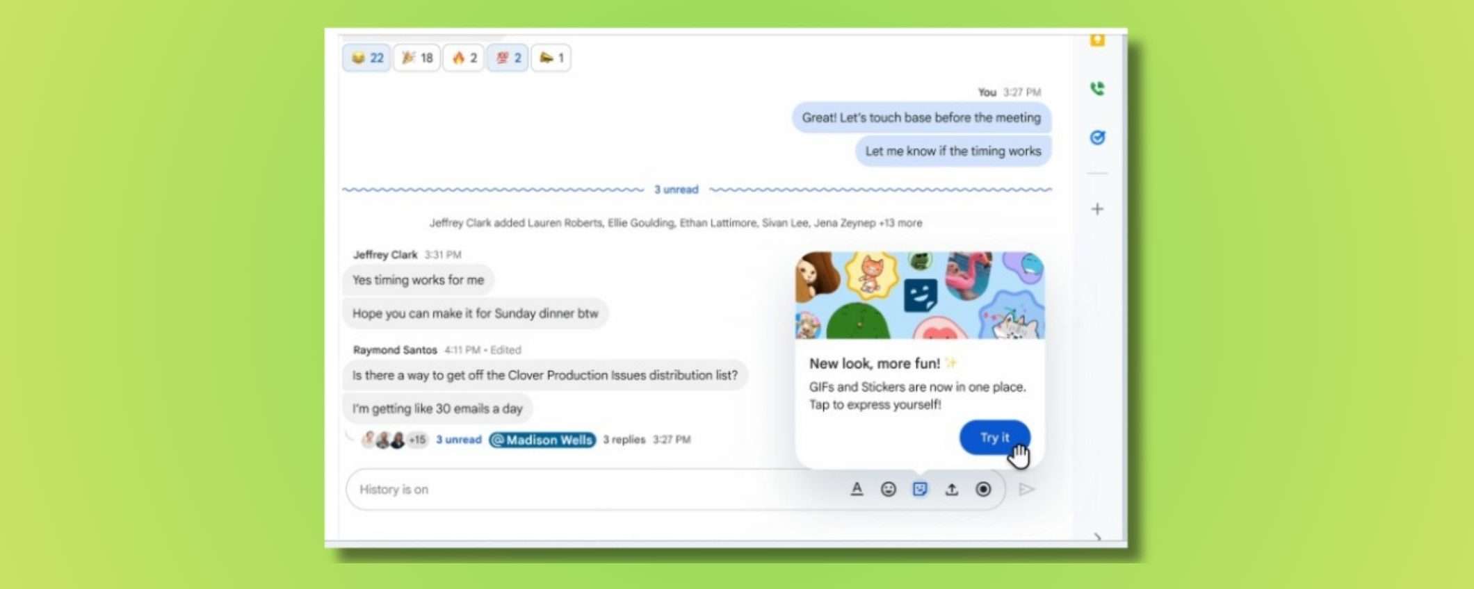 Google lancia gli sticker nella chat di Gmail come WhatsApp