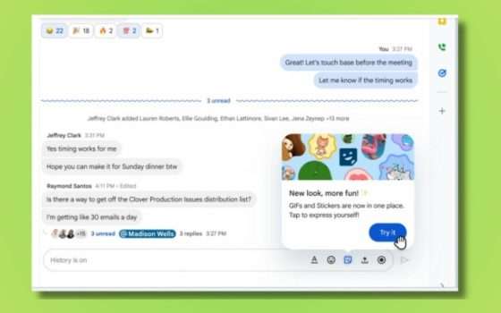 Google lancia gli sticker nella chat di Gmail come WhatsApp