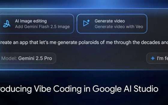 Vibe coding su Google AI Studio, basta descrivere l'app