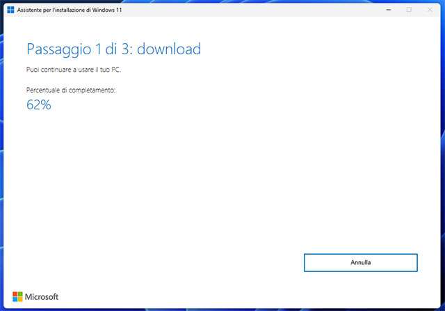L'utility Assistente per l'installazione di Windows 11