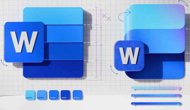 La vecchia icona di Word (a sinistra) e quella nuova (a destra)