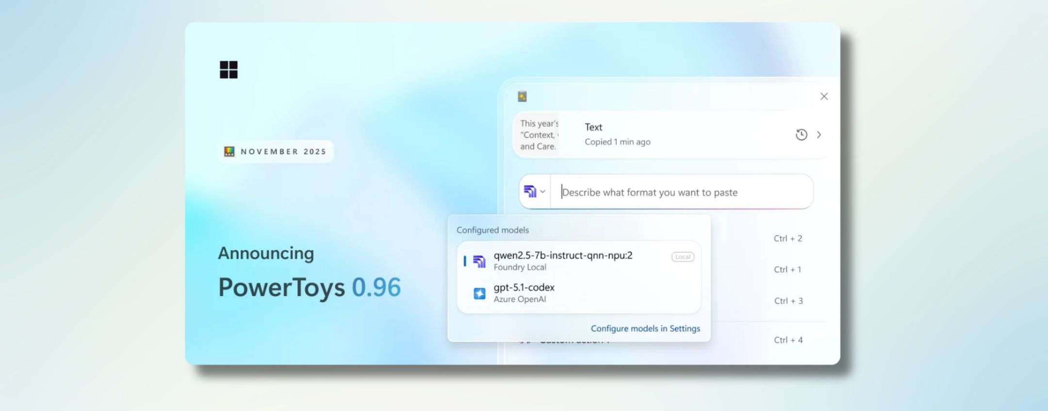 PowerToys 0.96 porta l'AI negli appunti