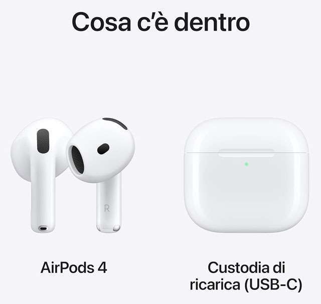 Apple AirPods 4: cosa c'è nella confezione