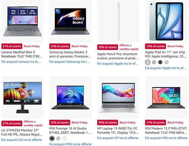 Alcune offerte del Black Friday su Amazon